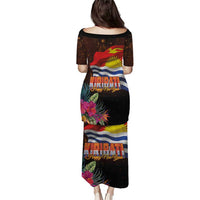 Kiribati Flag and Fireworks Family Matching Puletasi and Hawaiian Shirt First Place Welcome the New Year LT03 - Polynesian Pride