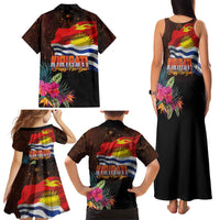 Kiribati Flag and Fireworks Family Matching Tank Maxi Dress and Hawaiian Shirt First Place Welcome the New Year LT03 - Polynesian Pride