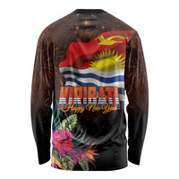 Kiribati Flag and Fireworks Long Sleeve Shirt First Place Welcome the New Year - Polynesian Pride