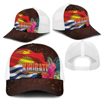 Kiribati Flag and Fireworks Mesh Trucker Cap First Place Welcome the New Year - Polynesian Pride