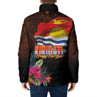 Kiribati Flag and Fireworks Padded Jacket First Place Welcome the New Year - Polynesian Pride