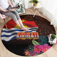 Kiribati Flag and Fireworks Round Carpet First Place Welcome the New Year - Polynesian Pride