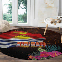 Kiribati Flag and Fireworks Round Carpet First Place Welcome the New Year - Polynesian Pride