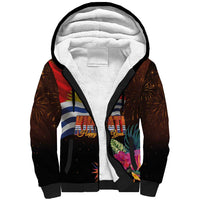 Kiribati Flag and Fireworks Sherpa Hoodie First Place Welcome the New Year - Polynesian Pride