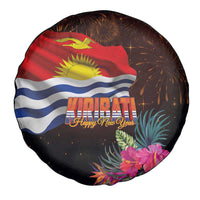 Kiribati Flag and Fireworks Spare Tire Cover First Place Welcome the New Year - Polynesian Pride