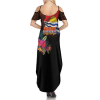 Kiribati Flag and Fireworks Summer Maxi Dress First Place Welcome the New Year - Polynesian Pride