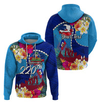 Personalised Haiti 220th Anniversary Independence Day Hoodie Ayiti Flower with Polynesian Pattern LT03 - Polynesian Pride