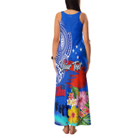 Personalised Samoa 62nd Anniversary Independence Day Family Matching Tank Maxi Dress and Hawaiian Shirt Samoan Tribal Flag Style LT03 - Polynesian Pride