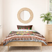 Pasifika Festival Auckland Bedding Set Polynesian Tribal with Pacific Pattern Brown Color