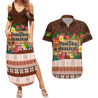 Pasifika Festival Auckland Couples Matching Summer Maxi Dress and Hawaiian Shirt Polynesian Tribal with Pacific Pattern Brown Color LT03 Brown - Polynesian Pride