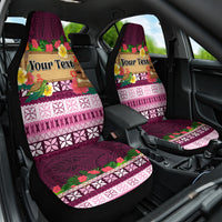 Pasifika Festival Auckland Car Seat Cover Polynesian Tribal with Pacific Pattern Pink Color