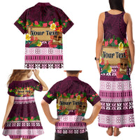 Pasifika Festival Auckland Family Matching Tank Maxi Dress and Hawaiian Shirt Polynesian Tribal with Pacific Pattern Pink Color LT03 - Polynesian Pride