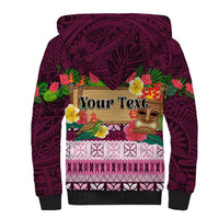 Pasifika Festival Auckland Sherpa Hoodie Polynesian Tribal with Pacific Pattern Pink Color LT03 - Polynesian Pride