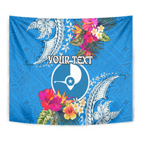 Yap Day Tapestry Tapa Pattern with Hisbiscus