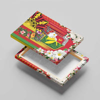 Personalised Hawaii and Philippines Together Canvas Wall Art The Emblems with Cultural Symbols Green-Yellow-Red Tricolor