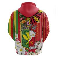 Personalised Hawaii and Philippines Together Hoodie The Emblems with Cultural Symbols Green-Yellow-Red Tricolor