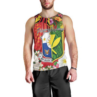 Personalised Hawaii and Philippines Together Men Tank Top The Emblems with Cultural Symbols Green-Yellow-Red Tricolor