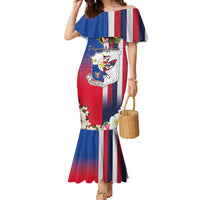Personalised Hawaii and Philippines Together Family Matching Mermaid Dress and Hawaiian Shirt The Emblems with Cultural Symbols Blue-White-Red Tricolor