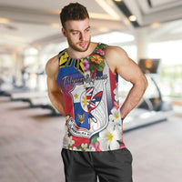 Personalised Hawaii and Philippines Together Men Tank Top The Emblems with Cultural Symbols Blue-White-Red Tricolor