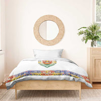 Haiti Flag Traditional Dashiki Bedding Set White Color - Polynesian Pride