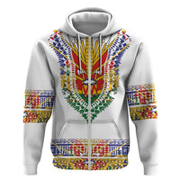 Haiti Flag Traditional Dashiki Hoodie White Color - Polynesian Pride