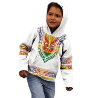 Haiti Flag Traditional Dashiki Kid Hoodie White Color - Polynesian Pride