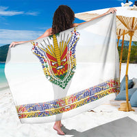 Haiti Flag Traditional Dashiki Sarong White Color - Polynesian Pride