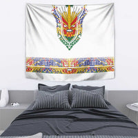 Haiti Flag Traditional Dashiki Tapestry White Color - Polynesian Pride