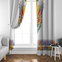 Haiti Flag Traditional Dashiki Window Curtain White Color - Polynesian Pride