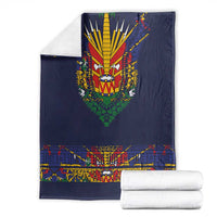 Haiti Flag Traditional Dashiki Blanket Black Color - Polynesian Pride