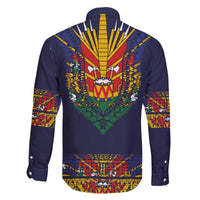 Haiti Flag Traditional Dashiki Family Matching Off The Shoulder Long Sleeve Dress and Hawaiian Shirt Black Color - Polynesian Pride
