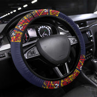 Haiti Flag Traditional Dashiki Steering Wheel Cover Black Color - Polynesian Pride