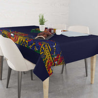 Haiti Flag Traditional Dashiki Tablecloth Black Color - Polynesian Pride
