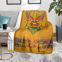 Haiti Flag Traditional Dashiki Blanket Yellow Color - Polynesian Pride