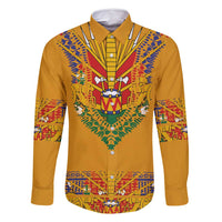 Haiti Flag Traditional Dashiki Family Matching Off Shoulder Maxi Dress and Hawaiian Shirt Yellow Color - Polynesian Pride