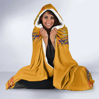 Haiti Flag Traditional Dashiki Hooded Blanket Yellow Color - Polynesian Pride