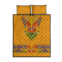 Haiti Flag Traditional Dashiki Quilt Bed Set Yellow Color - Polynesian Pride
