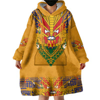 Haiti Flag Traditional Dashiki Wearable Blanket Hoodie Yellow Color - Polynesian Pride