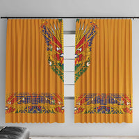 Haiti Flag Traditional Dashiki Window Curtain Yellow Color - Polynesian Pride