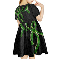 Hawaii Maile Lei Kid Short Sleeve Dress Aloha Black Color