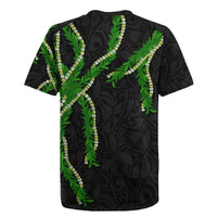 Hawaii Maile Lei Rugby Jersey Aloha Black Color
