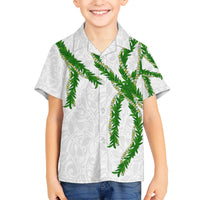 Hawaii Maile Lei Hawaiian Shirt Aloha White Color