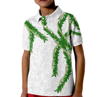 Hawaii Maile Lei Kid Polo Shirt Aloha White Color