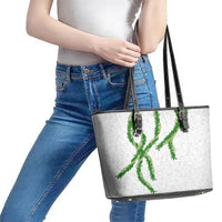 Hawaii Maile Lei Leather Tote Bag Aloha White Color