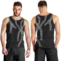 Hawaii Maile Lei Men Tank Top Aloha Grayscale Color