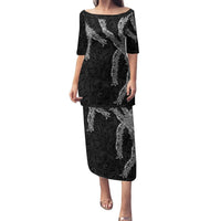 Hawaii Maile Lei Puletasi Aloha Grayscale Color LT03 Long Dress Grayscale - Polynesian Pride