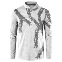 Hawaii Maile Lei Button Sweatshirt Aloha The Grey Color