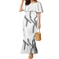 Hawaii Maile Lei Family Matching Mermaid Dress and Hawaiian Shirt Aloha The Grey Color