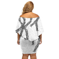 Hawaii Maile Lei Off Shoulder Short Dress Aloha The Grey Color