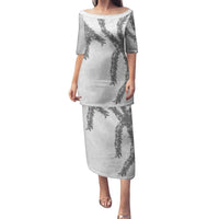Hawaii Maile Lei Puletasi Aloha The Grey Color LT03 Long Dress Grey - Polynesian Pride